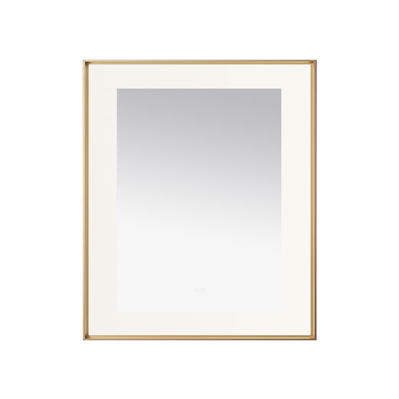  AQUADOM Lexington 30"x36"x2.28" LED Lighted Framed Mirror for Bathrooms with Defogger, Dimmer, Touch Control, 3 Color Lighting in Brushed Gold