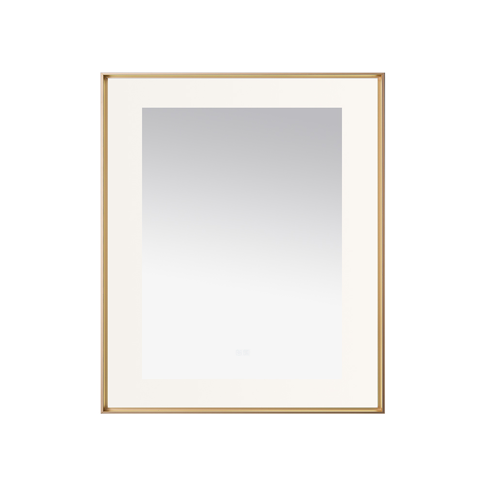 AQUADOM Lexington 30"x36"x2.28" LED Lighted Framed Mirror for Bathrooms with Defogger, Dimmer, Touch Control, 3 Color Lighting in Brushed Gold  AQUADOM Lexington 30"x36"x2.28" LED Lighted Framed Mirror for Bathrooms with Defogger, Dimmer, Touch Control, 3 Color Lighting in Brushed Gold
