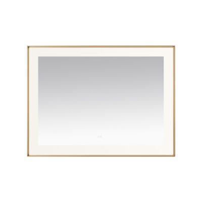  AQUADOM Lexington 48"x36"x2.28" LED Lighted Framed Mirror for Bathrooms with Defogger, Dimmer, Touch Control, 3 Color Lighting in Brushed Gold