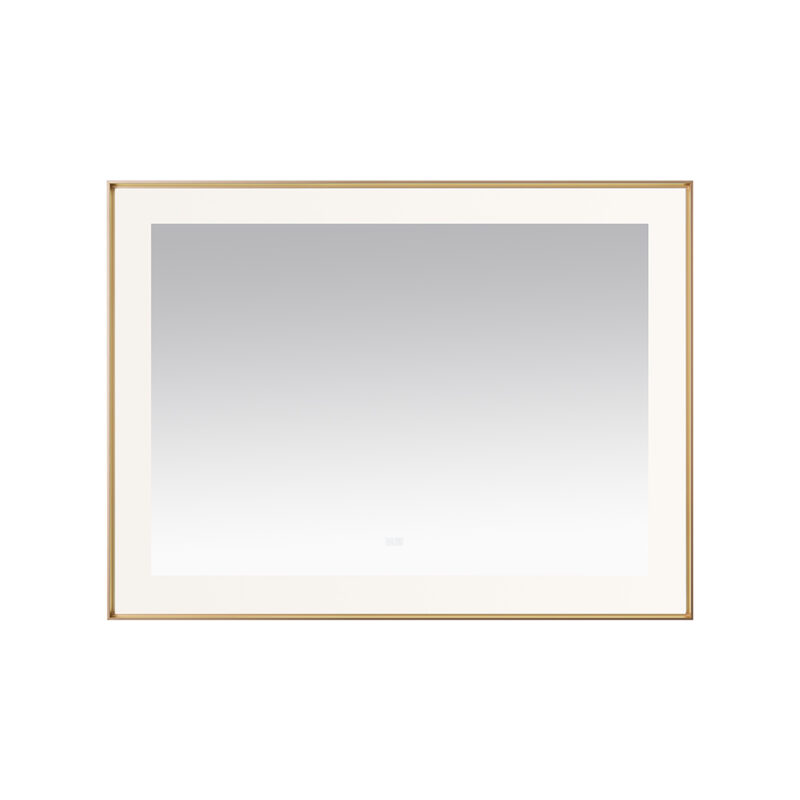 AQUADOM Lexington 48"x36"x2.28" LED Lighted Framed Mirror for Bathrooms with Defogger, Dimmer, Touch Control, 3 Color Lighting in Brushed Gold