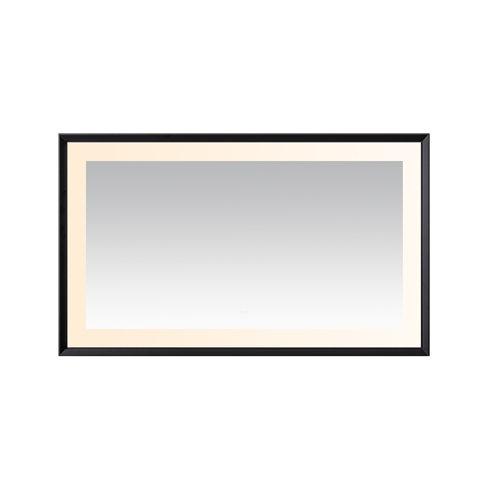 AQUADOM Madison 60"x36"x2.28" LED Lighted Framed Mirror for Bathrooms with Defogger, Dimmer, Touch Control, 3 Color Lighting in Matte Black  AQUADOM Madison 60"x36"x2.28" LED Lighted Framed Mirror for Bathrooms with Defogger, Dimmer, Touch Control, 3 Color Lighting in Matte Black