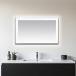  AQUADOM Lexington 60"x36"x2.28" LED Lighted Framed Mirror for Bathrooms with Defogger, Dimmer, Touch Control, 3 Color Lighting in Brushed Gold