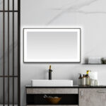  AQUADOM Lexington 60"x36"x2.28" LED Lighted Framed Mirror for Bathrooms with Defogger, Dimmer, Touch Control, 3 Color Lighting in Matte Black