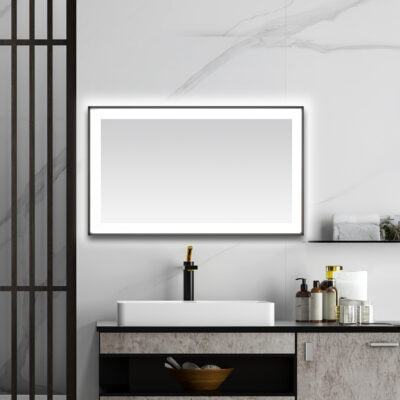  AQUADOM Lexington 60"x36"x2.28" LED Lighted Framed Mirror for Bathrooms with Defogger, Dimmer, Touch Control, 3 Color Lighting in Matte Black