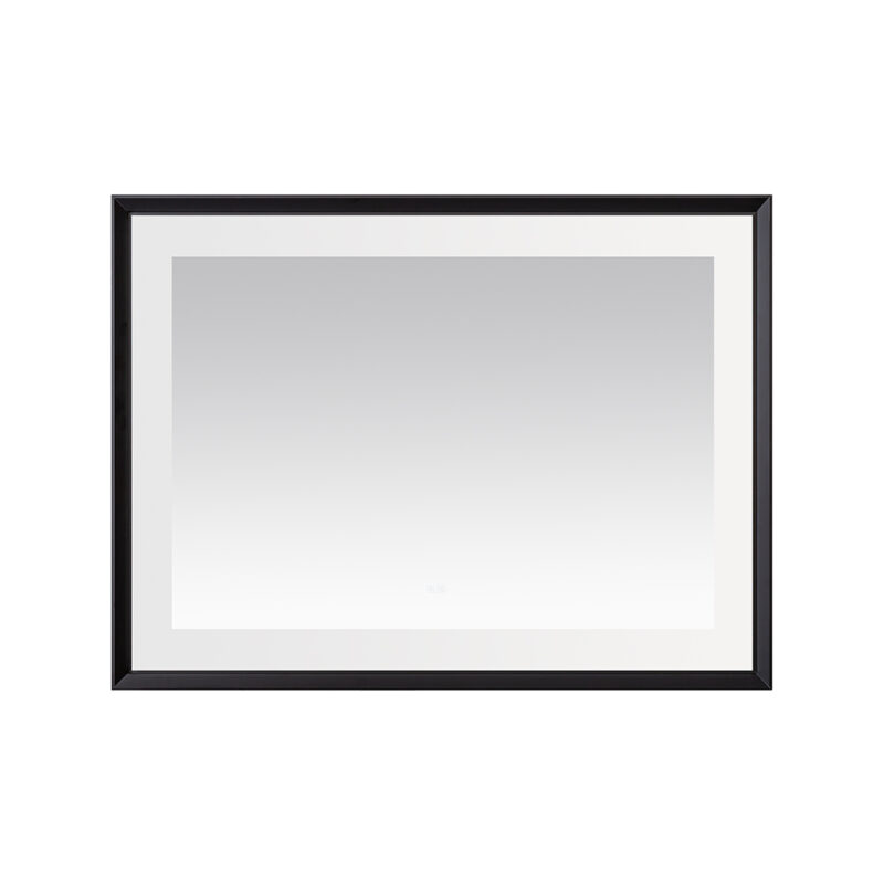  AQUADOM Madison 48"x36"x2.28" LED Lighted Framed Mirror for Bathrooms with Defogger, Dimmer, Touch Control, 3 Color Lighting in Matte Black