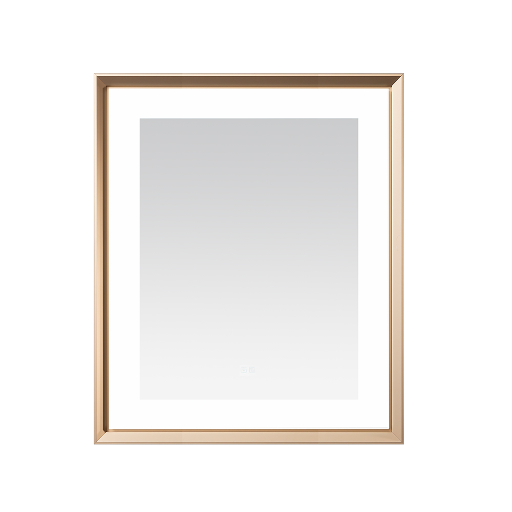AQUADOM Madison 30"x36"x2.28" LED Lighted Framed Mirror for Bathrooms with Defogger, Dimmer, Touch Control, 3 Color Lighting in Brushed Gold  AQUADOM Madison 30"x36"x2.28" LED Lighted Framed Mirror for Bathrooms with Defogger, Dimmer, Touch Control, 3 Color Lighting in Brushed Gold