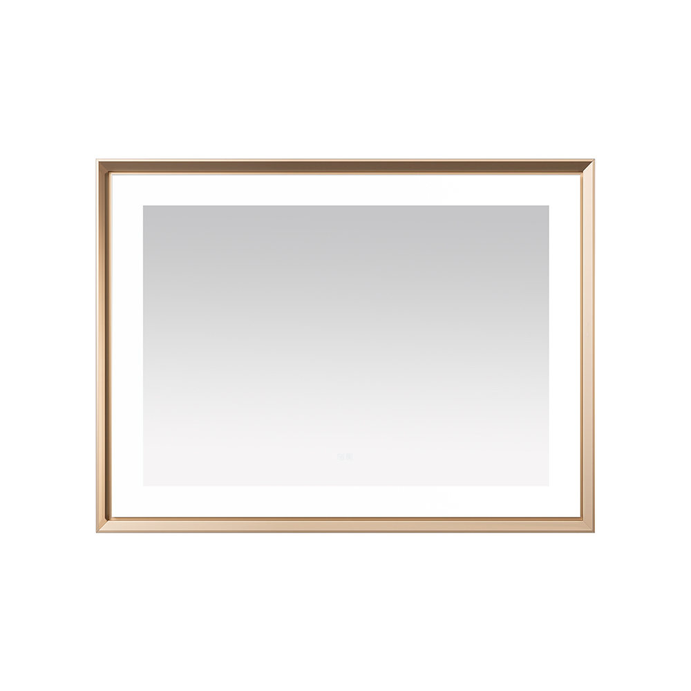 AQUADOM Madison 48"x36"x2.28" LED Lighted Framed Mirror for Bathrooms with Defogger, Dimmer, Touch Control, 3 Color Lighting in Brushed Gold  AQUADOM Madison 48"x36"x2.28" LED Lighted Framed Mirror for Bathrooms with Defogger, Dimmer, Touch Control, 3 Color Lighting in Brushed Gold