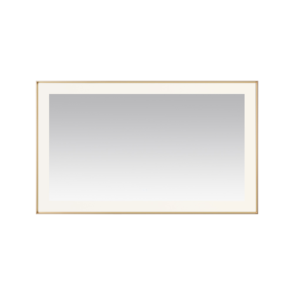 AQUADOM Lexington 60"x36"x2.28" LED Lighted Framed Mirror for Bathrooms with Defogger, Dimmer, Touch Control, 3 Color Lighting in Brushed Gold AQUADOM Lexington 60"x36"x2.28" LED Lighted Framed Mirror for Bathrooms with Defogger, Dimmer, Touch Control, 3 Color Lighting in Brushed Gold