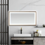  AQUADOM Madison 72"x36"x2.28" LED Lighted Framed Mirror for Bathrooms with Defogger, Dimmer, Touch Control, 3 Color Lighting in Brushed Gold