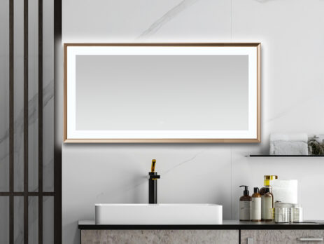  AQUADOM Madison 72"x36"x2.28" LED Lighted Framed Mirror for Bathrooms with Defogger, Dimmer, Touch Control, 3 Color Lighting in Brushed Gold
