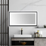  AQUADOM Madison 72"x36"x2.28" LED Lighted Framed Mirror for Bathrooms with Defogger, Dimmer, Touch Control, 3 Color Lighting in Matte Black