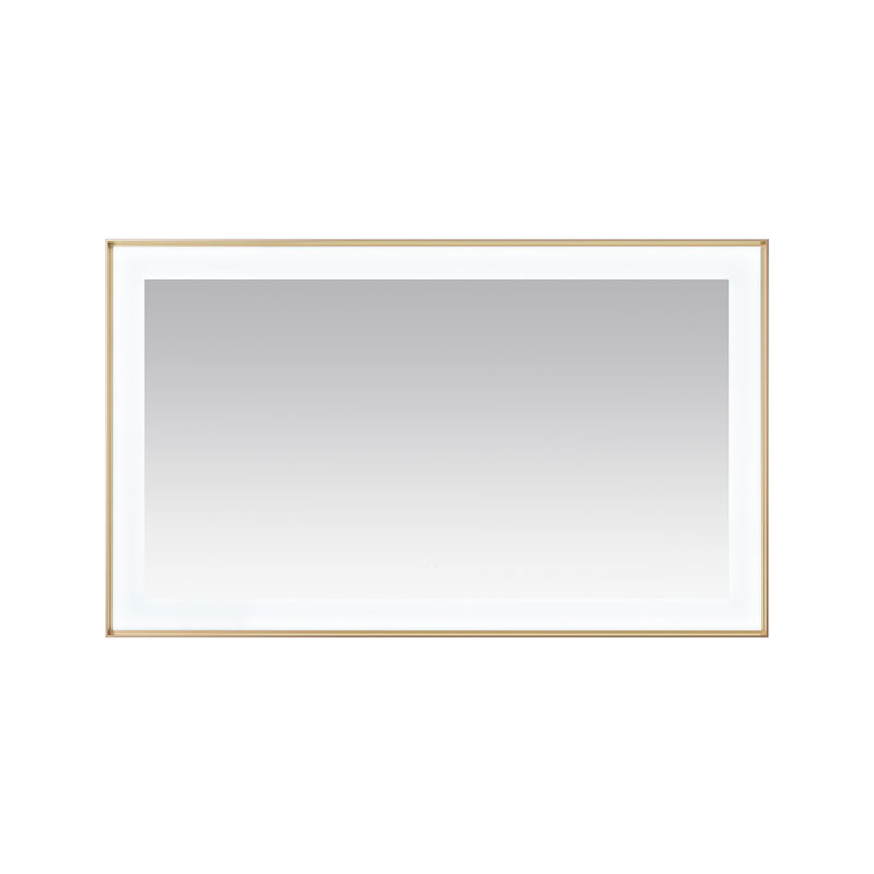  AQUADOM Lexington 60"x36"x2.28" LED Lighted Framed Mirror for Bathrooms with Defogger, Dimmer, Touch Control, 3 Color Lighting in Brushed Gold