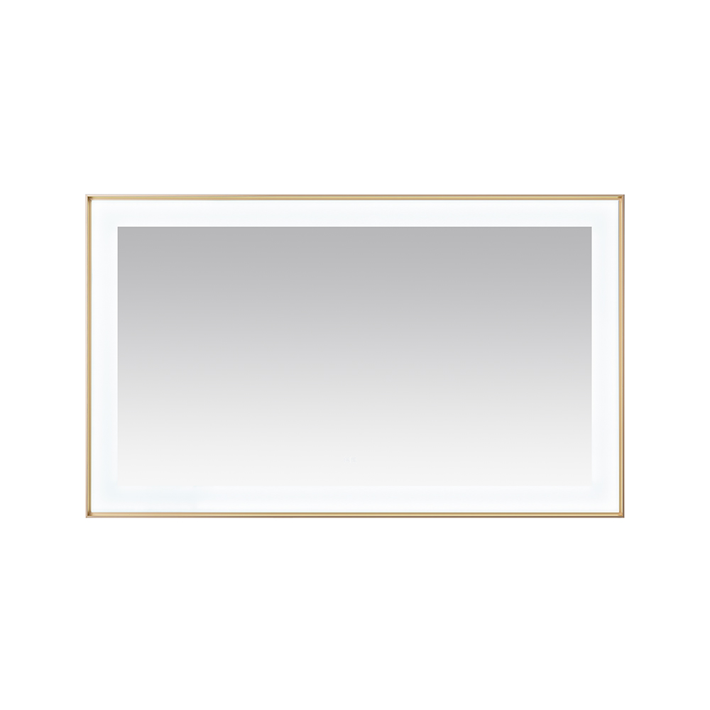 AQUADOM Lexington 60"x36"x2.28" LED Lighted Framed Mirror for Bathrooms with Defogger, Dimmer, Touch Control, 3 Color Lighting in Brushed Gold AQUADOM Lexington 60"x36"x2.28" LED Lighted Framed Mirror for Bathrooms with Defogger, Dimmer, Touch Control, 3 Color Lighting in Brushed Gold