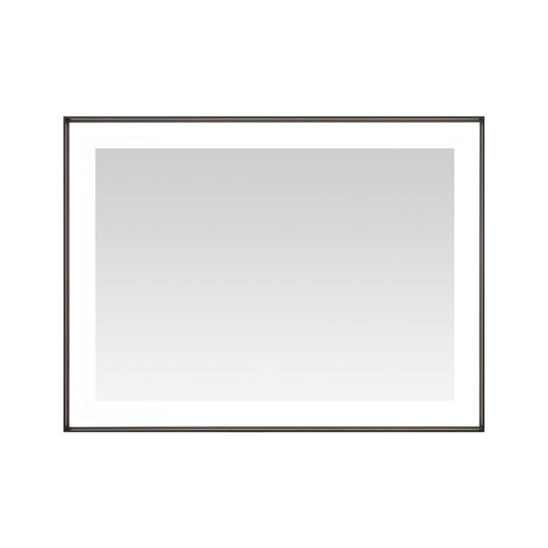  AQUADOM Lexington 48"x36"x2.28" LED Lighted Framed Mirror for Bathrooms with Defogger, Dimmer, Touch Control, 3 Color Lighting in Matte Black