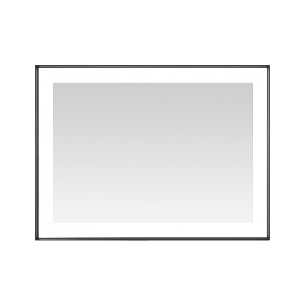 AQUADOM Lexington 48"x36"x2.28" LED Lighted Framed Mirror for Bathrooms with Defogger, Dimmer, Touch Control, 3 Color Lighting in Matte Black  AQUADOM Lexington 48"x36"x2.28" LED Lighted Framed Mirror for Bathrooms with Defogger, Dimmer, Touch Control, 3 Color Lighting in Matte Black