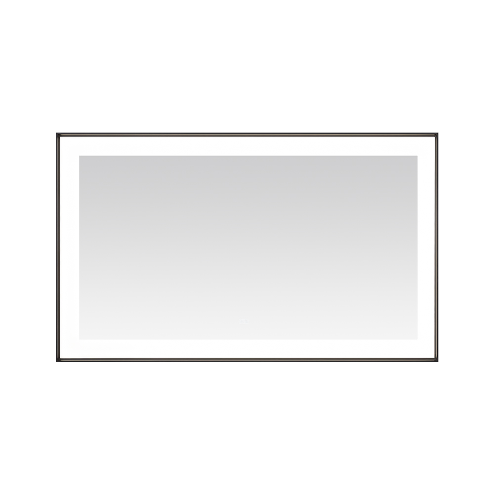 AQUADOM Lexington 60"x36"x2.28" LED Lighted Framed Mirror for Bathrooms with Defogger, Dimmer, Touch Control, 3 Color Lighting in Matte Black  AQUADOM Lexington 60"x36"x2.28" LED Lighted Framed Mirror for Bathrooms with Defogger, Dimmer, Touch Control, 3 Color Lighting in Matte Black