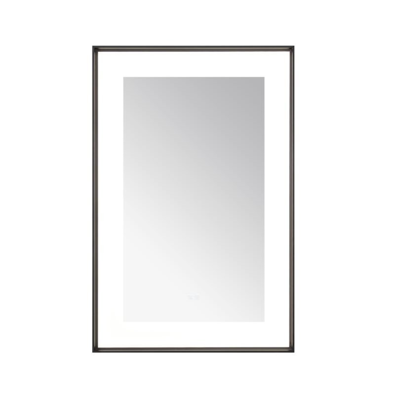  AQUADOM Lexington 24"x36"x2.28" LED Lighted Framed Mirror for Bathrooms with Defogger, Dimmer, Touch Control, 3 Color Lighting in Matte Black