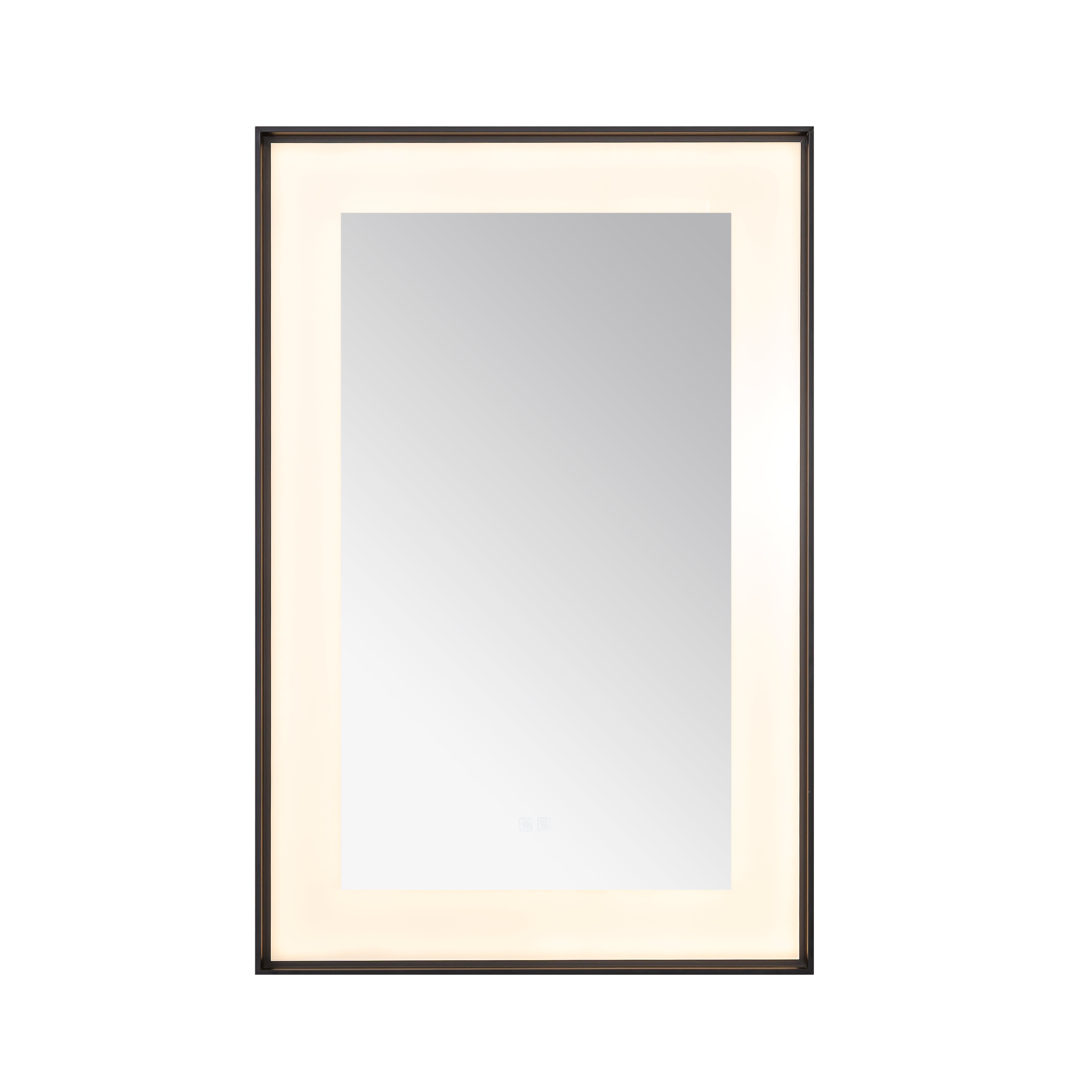 AQUADOM Lexington 24"x36"x2.28" LED Lighted Framed Mirror for Bathrooms with Defogger, Dimmer, Touch Control, 3 Color Lighting in Matte Black  AQUADOM Lexington 24"x36"x2.28" LED Lighted Framed Mirror for Bathrooms with Defogger, Dimmer, Touch Control, 3 Color Lighting in Matte Black