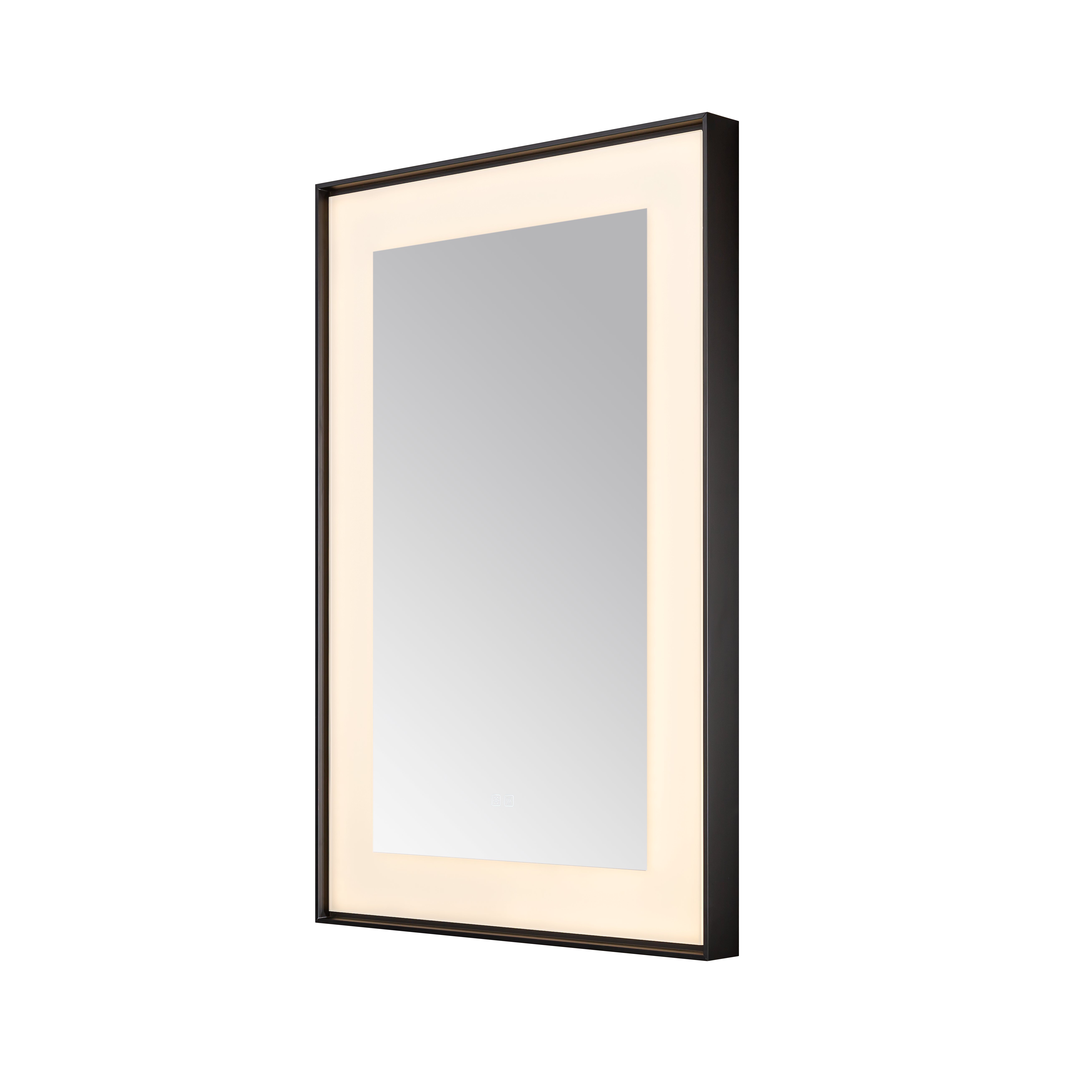 AQUADOM Lexington 24"x36"x2.28" LED Lighted Framed Mirror for Bathrooms with Defogger, Dimmer, Touch Control, 3 Color Lighting in Matte Black  AQUADOM Lexington 24"x36"x2.28" LED Lighted Framed Mirror for Bathrooms with Defogger, Dimmer, Touch Control, 3 Color Lighting in Matte Black