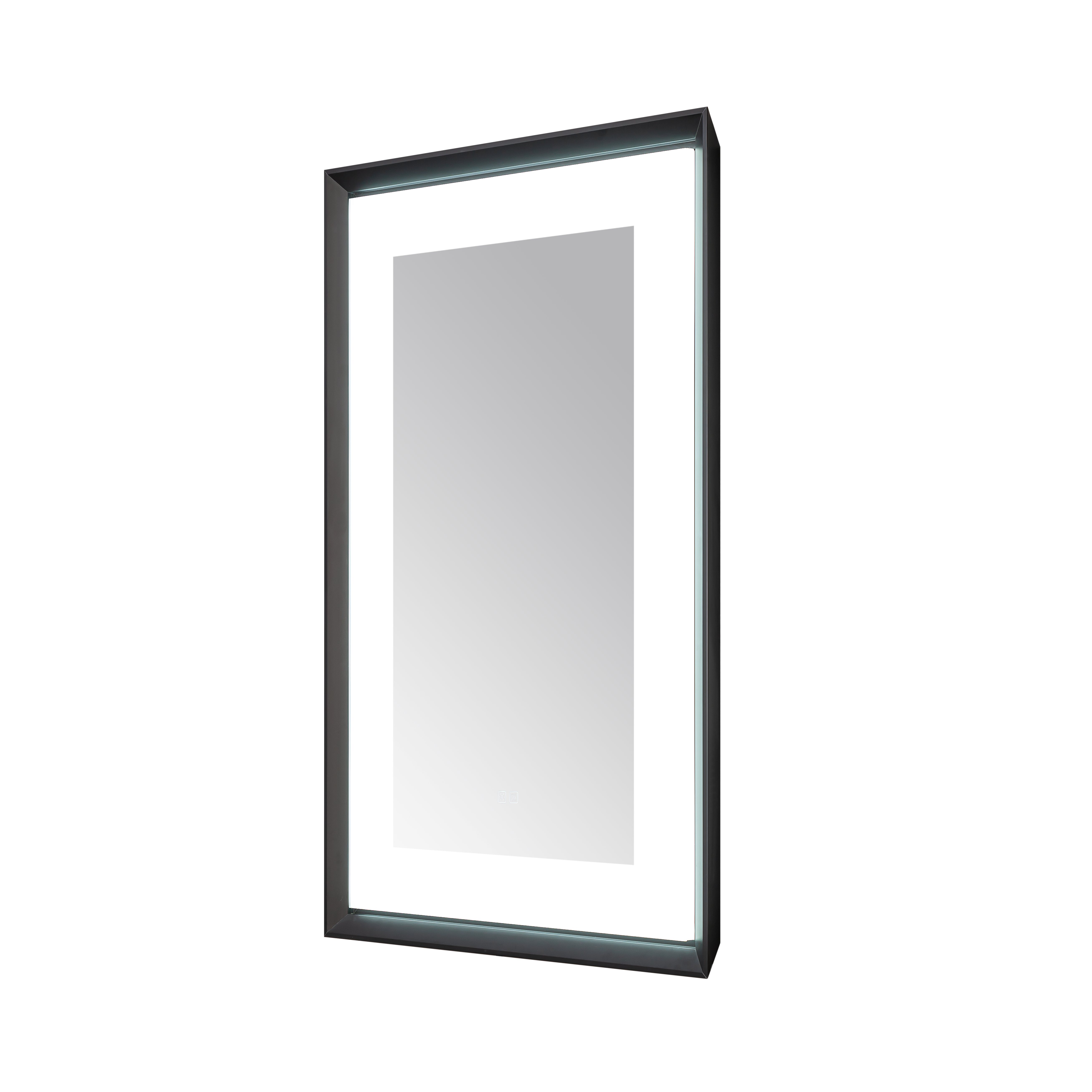 AQUADOM Madison 24"x36"x2.28" LED Lighted Framed Mirror for Bathrooms with Defogger, Dimmer, Touch Control, 3 Color Lighting in Matte Black  AQUADOM Madison 24"x36"x2.28" LED Lighted Framed Mirror for Bathrooms with Defogger, Dimmer, Touch Control, 3 Color Lighting in Matte Black