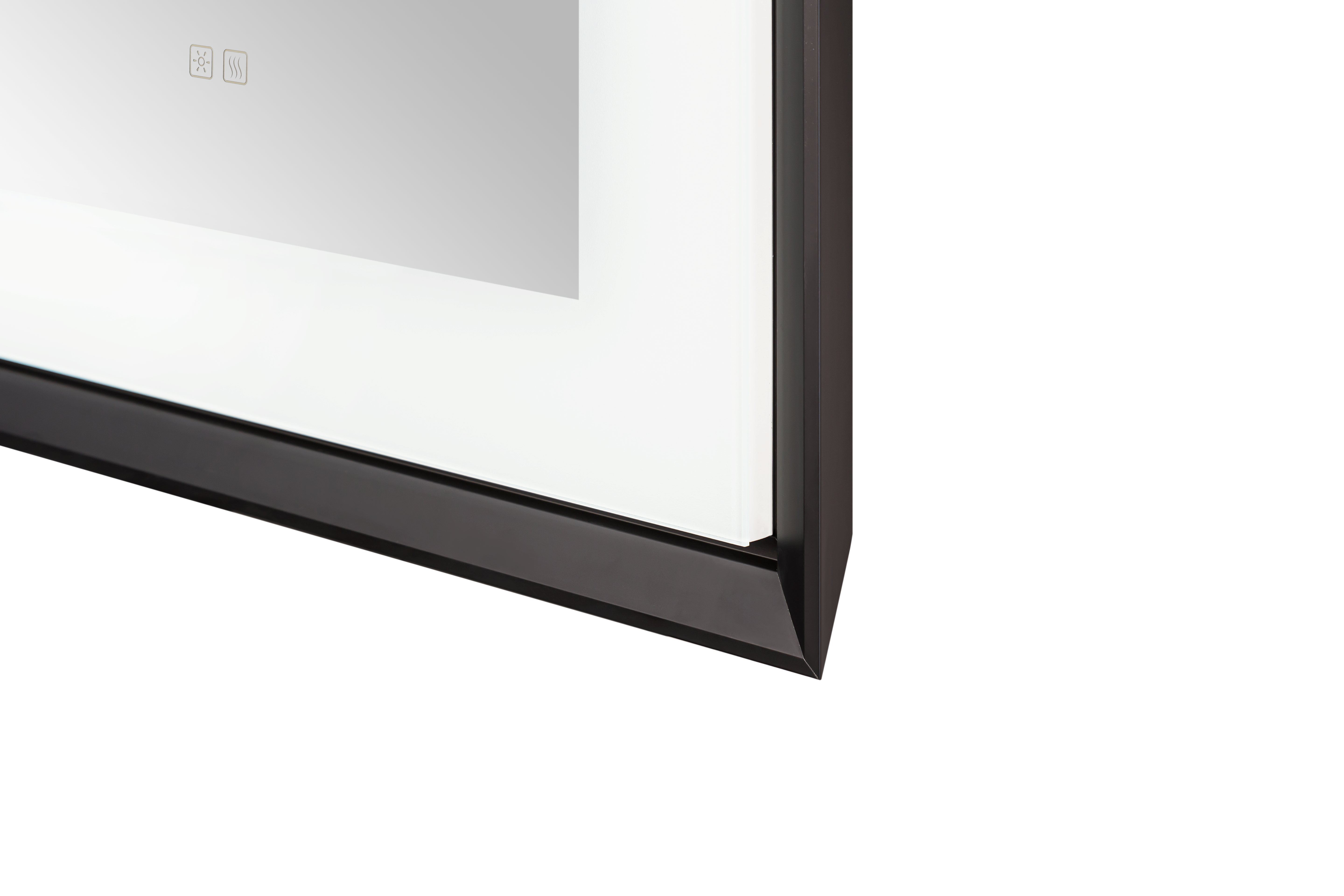 AQUADOM Madison 24"x36"x2.28" LED Lighted Framed Mirror for Bathrooms with Defogger, Dimmer, Touch Control, 3 Color Lighting in Matte Black  AQUADOM Madison 24"x36"x2.28" LED Lighted Framed Mirror for Bathrooms with Defogger, Dimmer, Touch Control, 3 Color Lighting in Matte Black