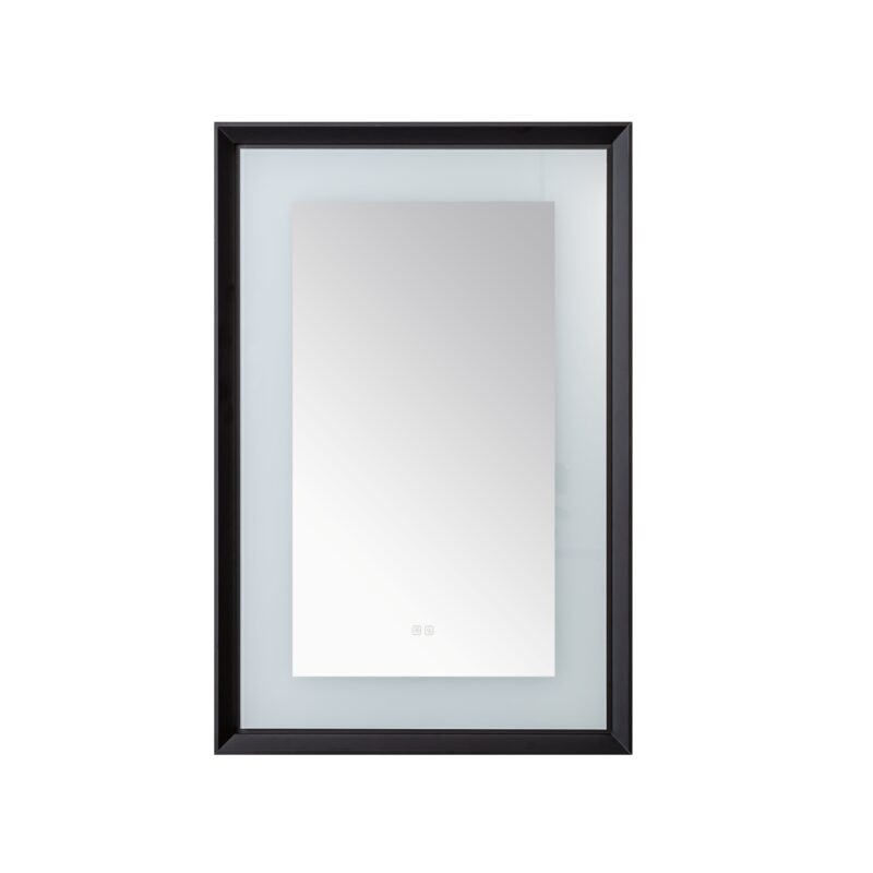  AQUADOM Madison 24"x36"x2.28" LED Lighted Framed Mirror for Bathrooms with Defogger, Dimmer, Touch Control, 3 Color Lighting in Matte Black