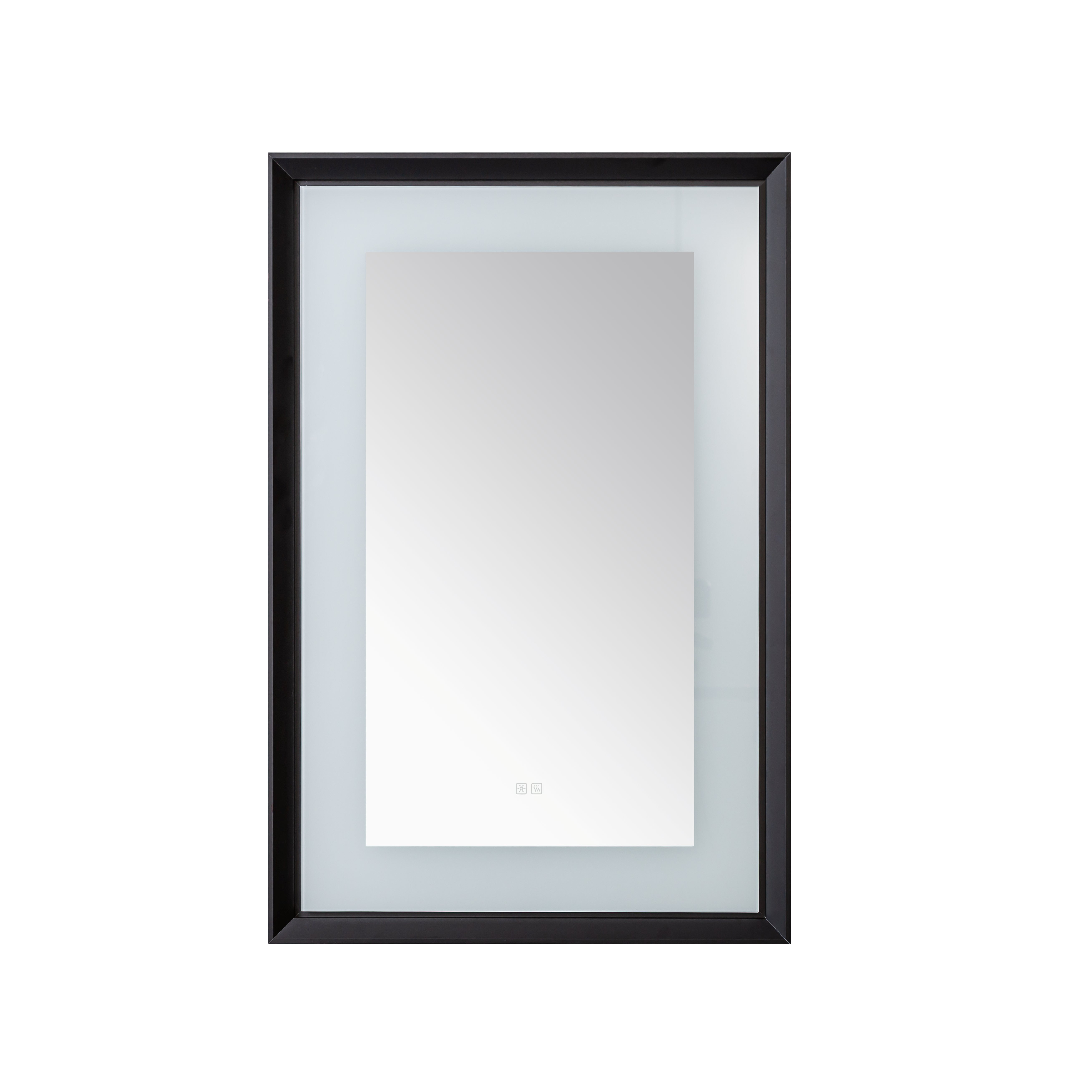 AQUADOM Madison 24"x36"x2.28" LED Lighted Framed Mirror for Bathrooms with Defogger, Dimmer, Touch Control, 3 Color Lighting in Matte Black  AQUADOM Madison 24"x36"x2.28" LED Lighted Framed Mirror for Bathrooms with Defogger, Dimmer, Touch Control, 3 Color Lighting in Matte Black