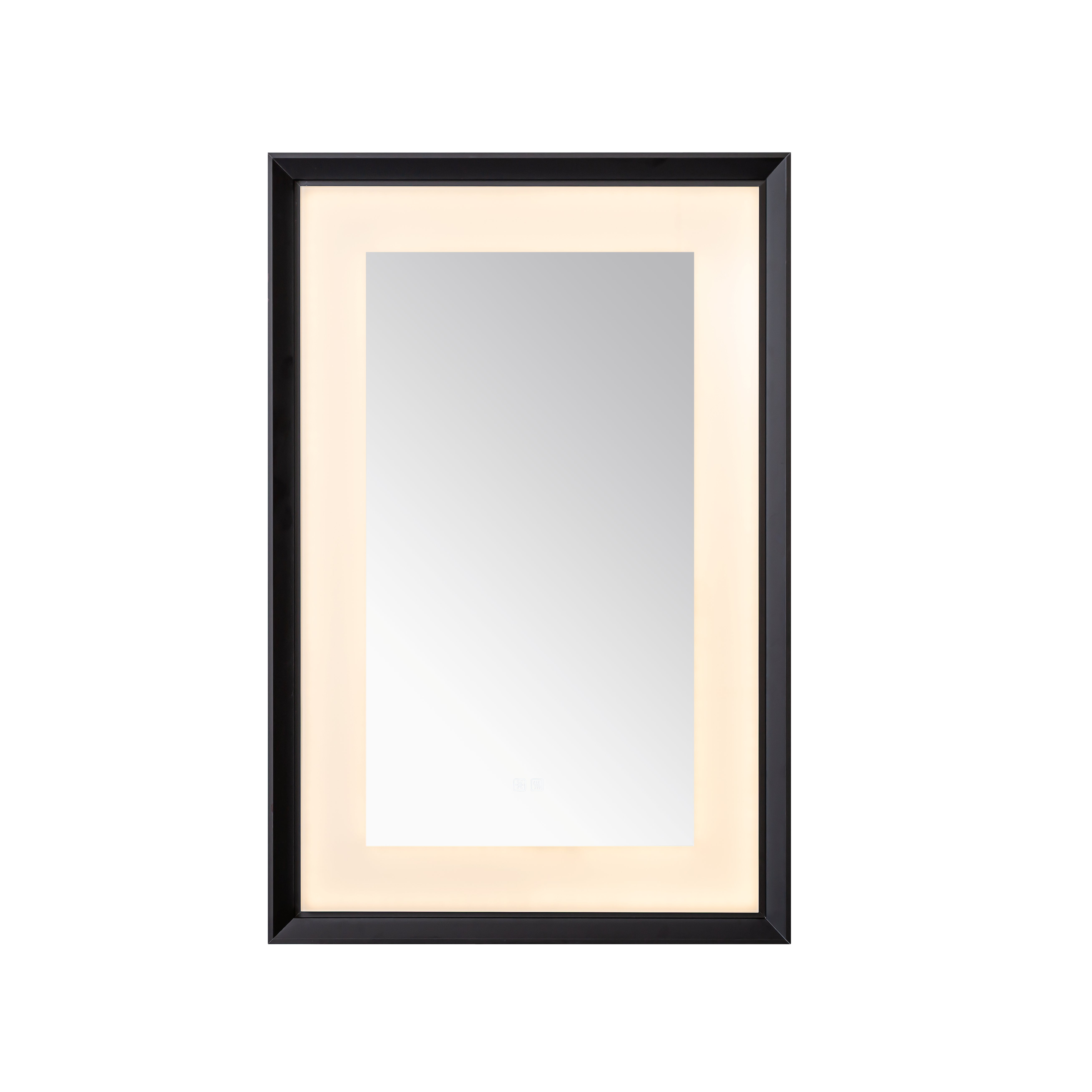 AQUADOM Madison 24"x36"x2.28" LED Lighted Framed Mirror for Bathrooms with Defogger, Dimmer, Touch Control, 3 Color Lighting in Matte Black  AQUADOM Madison 24"x36"x2.28" LED Lighted Framed Mirror for Bathrooms with Defogger, Dimmer, Touch Control, 3 Color Lighting in Matte Black