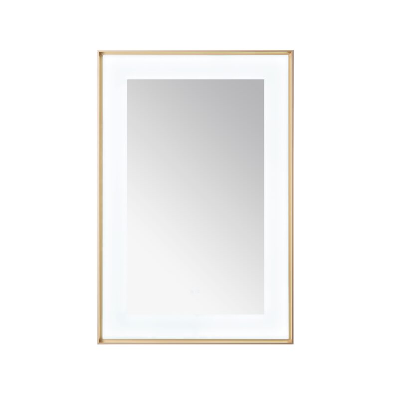  AQUADOM Lexington 24"x36"x2.28"LED Lighted Framed Mirror for Bathrooms with Defogger, Dimmer, Touch Control, 3 Color Lighting in Brushed Gold