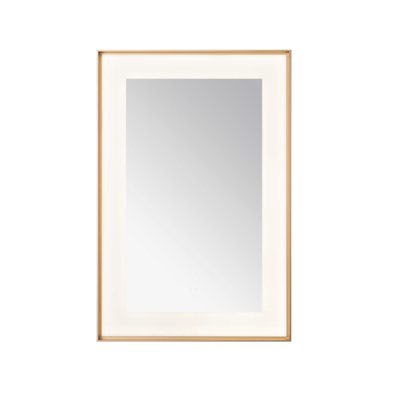  AQUADOM Lexington 24"x36"x2.28"LED Lighted Framed Mirror for Bathrooms with Defogger, Dimmer, Touch Control, 3 Color Lighting in Brushed Gold