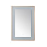  AQUADOM Lexington 24"x36"x2.28"LED Lighted Framed Mirror for Bathrooms with Defogger, Dimmer, Touch Control, 3 Color Lighting in Brushed Gold