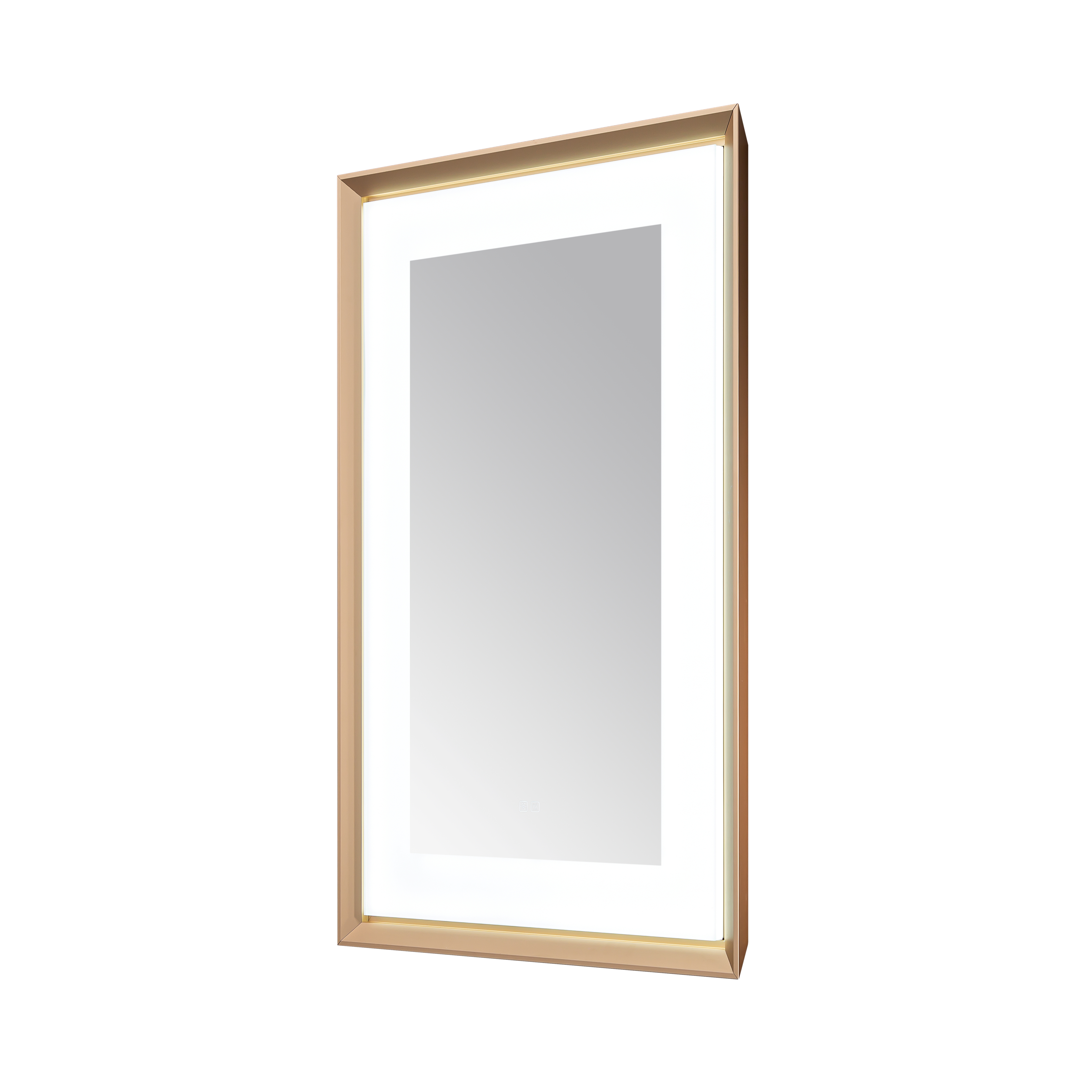 AQUADOM Madison 24"x36"x2.28"LED Lighted Framed Mirror for Bathrooms with Defogger, Dimmer, Touch Control, 3 Color Lighting in Brushed Gold  AQUADOM Madison 24"x36"x2.28"LED Lighted Framed Mirror for Bathrooms with Defogger, Dimmer, Touch Control, 3 Color Lighting in Brushed Gold