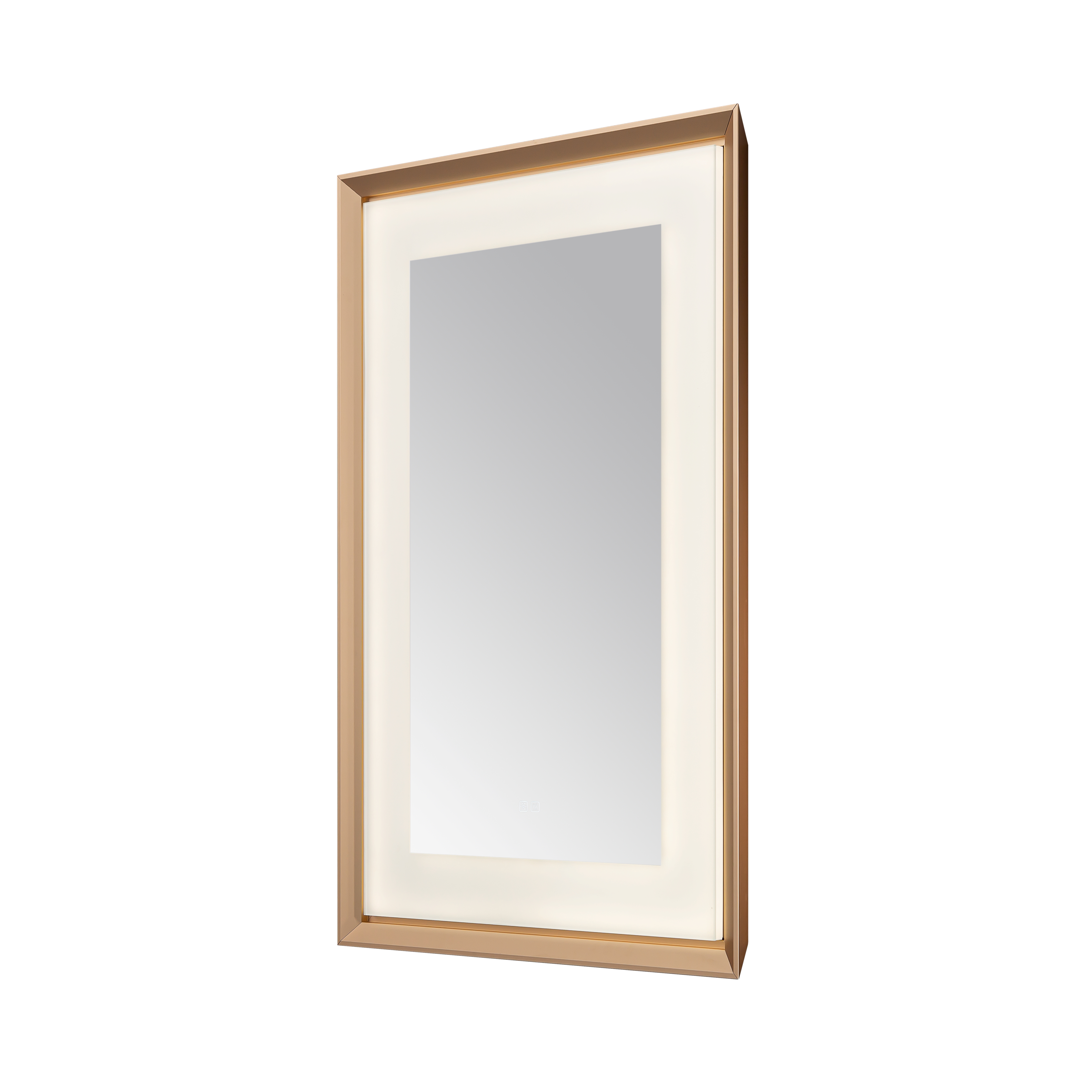 AQUADOM Madison 24"x36"x2.28"LED Lighted Framed Mirror for Bathrooms with Defogger, Dimmer, Touch Control, 3 Color Lighting in Brushed Gold  AQUADOM Madison 24"x36"x2.28"LED Lighted Framed Mirror for Bathrooms with Defogger, Dimmer, Touch Control, 3 Color Lighting in Brushed Gold