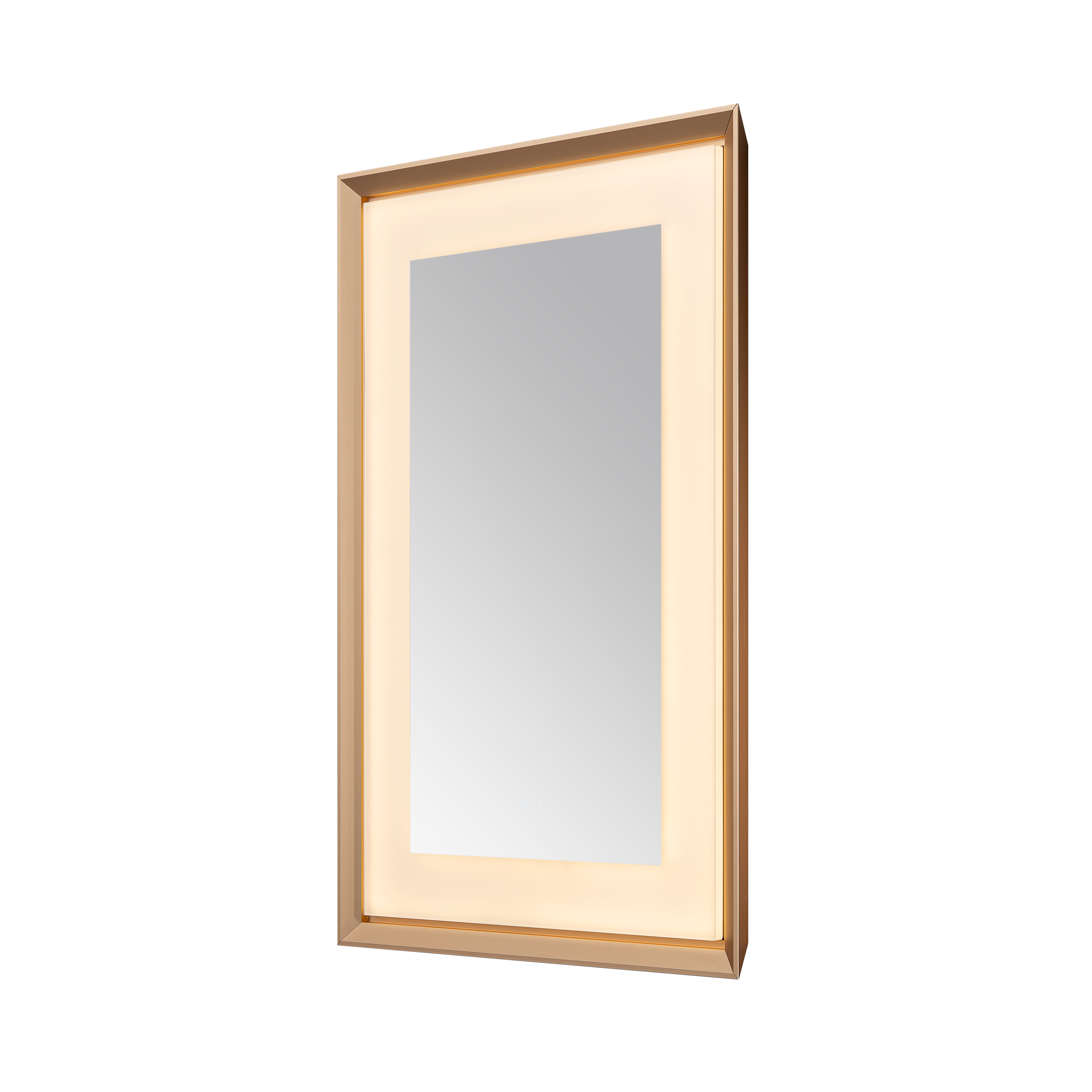 AQUADOM Madison 24"x36"x2.28"LED Lighted Framed Mirror for Bathrooms with Defogger, Dimmer, Touch Control, 3 Color Lighting in Brushed Gold  AQUADOM Madison 24"x36"x2.28"LED Lighted Framed Mirror for Bathrooms with Defogger, Dimmer, Touch Control, 3 Color Lighting in Brushed Gold