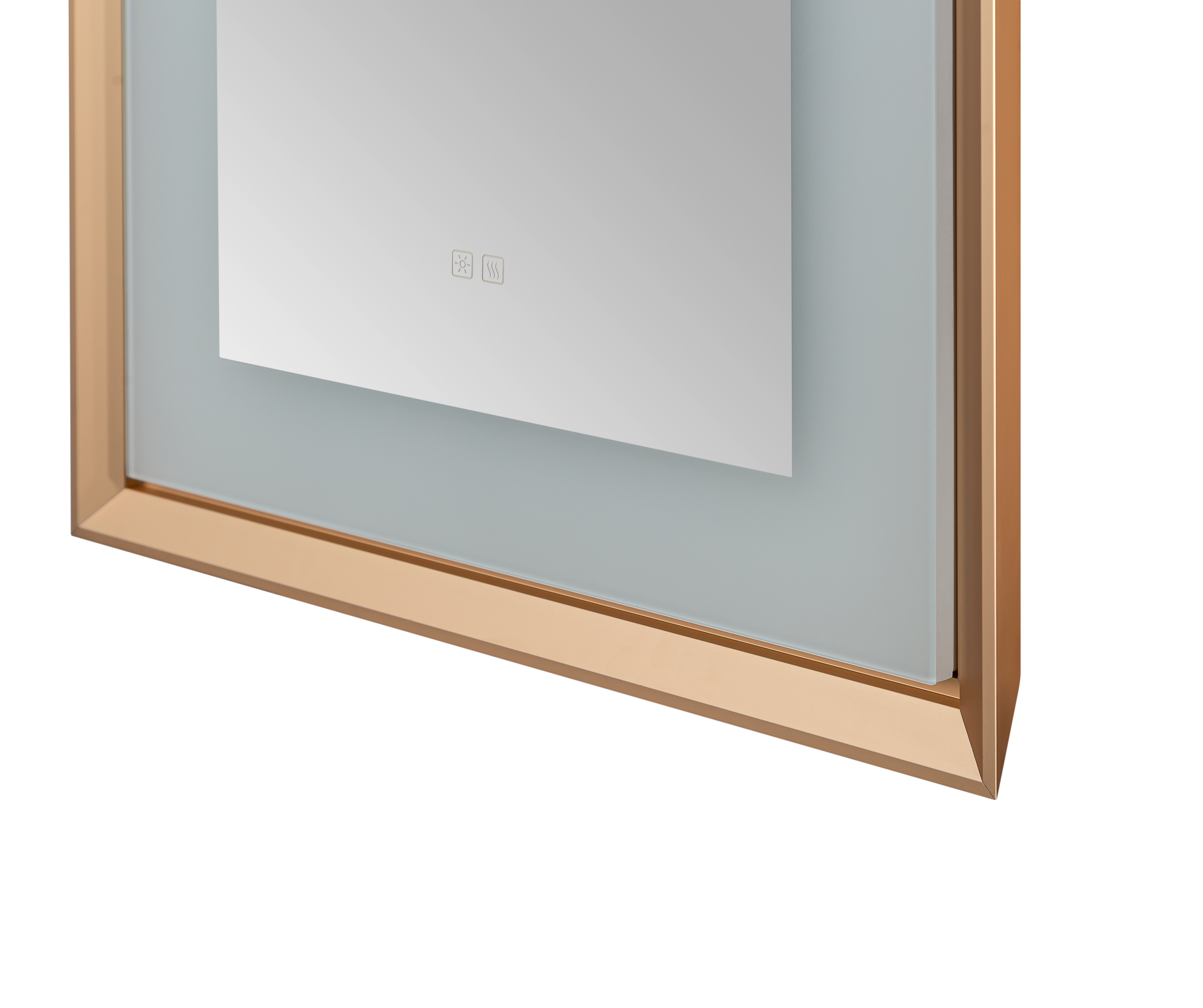 AQUADOM Madison 24"x36"x2.28"LED Lighted Framed Mirror for Bathrooms with Defogger, Dimmer, Touch Control, 3 Color Lighting in Brushed Gold  AQUADOM Madison 24"x36"x2.28"LED Lighted Framed Mirror for Bathrooms with Defogger, Dimmer, Touch Control, 3 Color Lighting in Brushed Gold