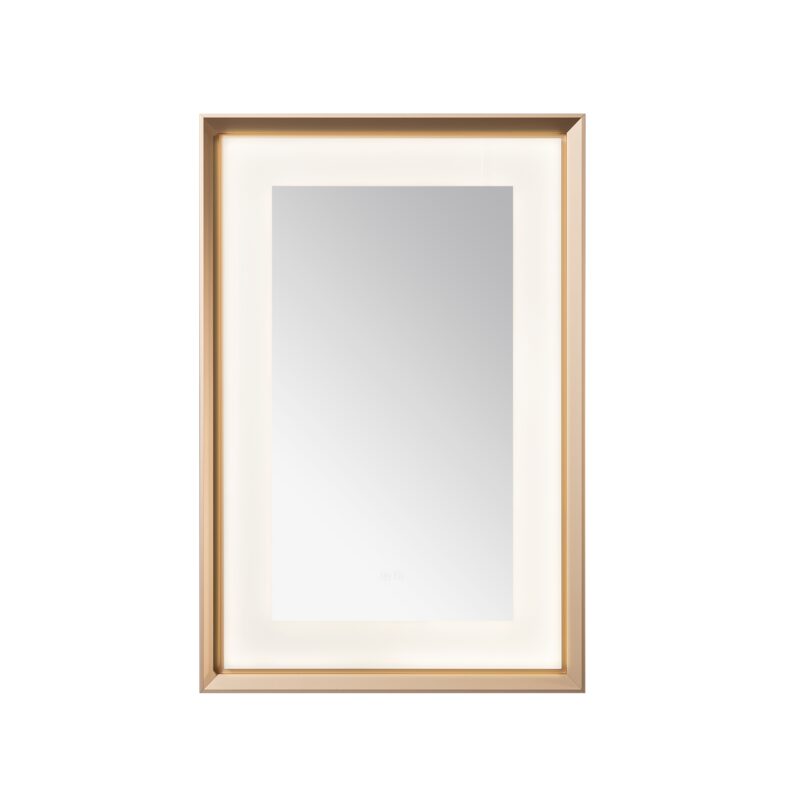  AQUADOM Madison 24"x36"x2.28"LED Lighted Framed Mirror for Bathrooms with Defogger, Dimmer, Touch Control, 3 Color Lighting in Brushed Gold