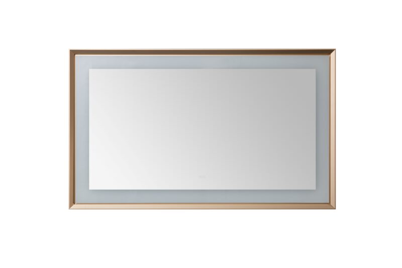  AQUADOM Madison 60"x36"x2.28" LED Lighted Framed Mirror for Bathrooms with Defogger, Dimmer, Touch Control, 3 Color Lighting in Brushed Gold