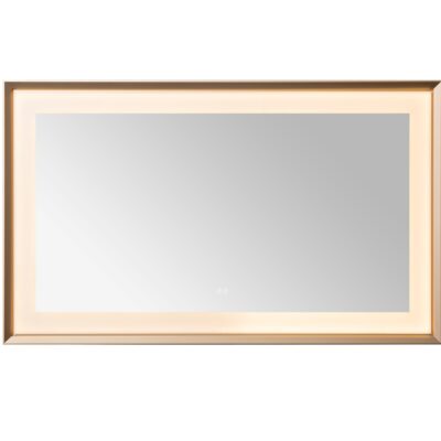  AQUADOM Madison 60"x36"x2.28" LED Lighted Framed Mirror for Bathrooms with Defogger, Dimmer, Touch Control, 3 Color Lighting in Brushed Gold