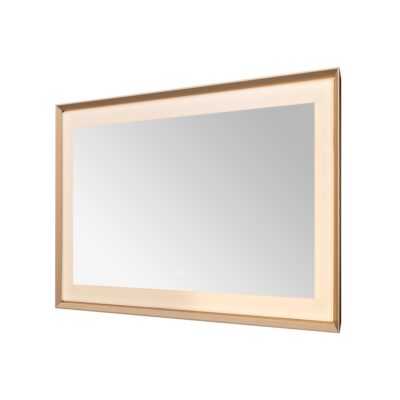  AQUADOM Madison 60"x36"x2.28" LED Lighted Framed Mirror for Bathrooms with Defogger, Dimmer, Touch Control, 3 Color Lighting in Brushed Gold