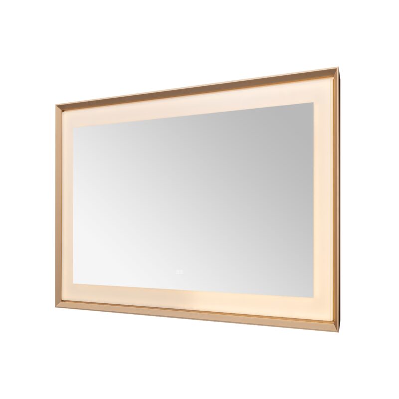  AQUADOM Madison 60"x36"x2.28" LED Lighted Framed Mirror for Bathrooms with Defogger, Dimmer, Touch Control, 3 Color Lighting in Brushed Gold