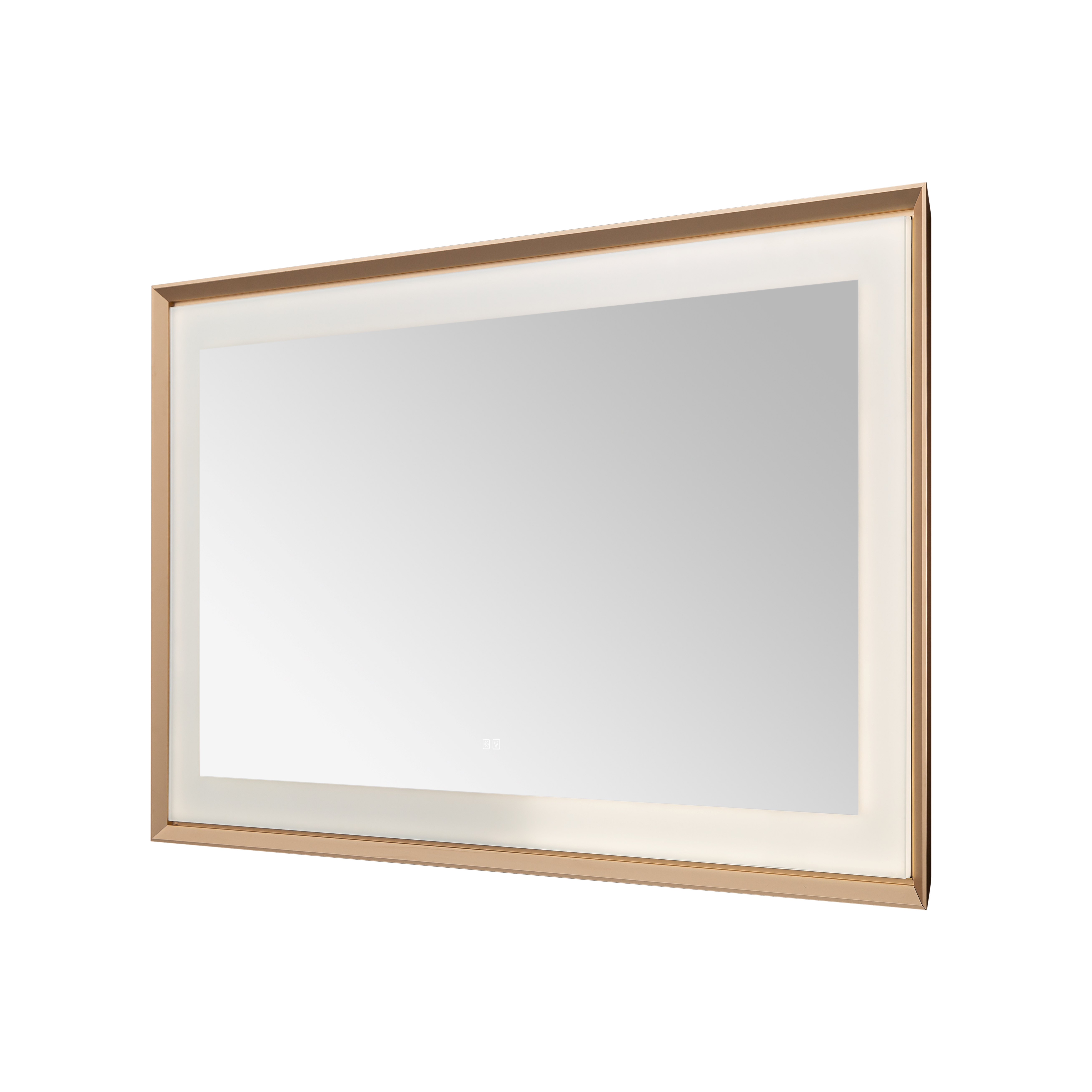 AQUADOM Madison 60"x36"x2.28" LED Lighted Framed Mirror for Bathrooms with Defogger, Dimmer, Touch Control, 3 Color Lighting in Brushed Gold  AQUADOM Madison 60"x36"x2.28" LED Lighted Framed Mirror for Bathrooms with Defogger, Dimmer, Touch Control, 3 Color Lighting in Brushed Gold
