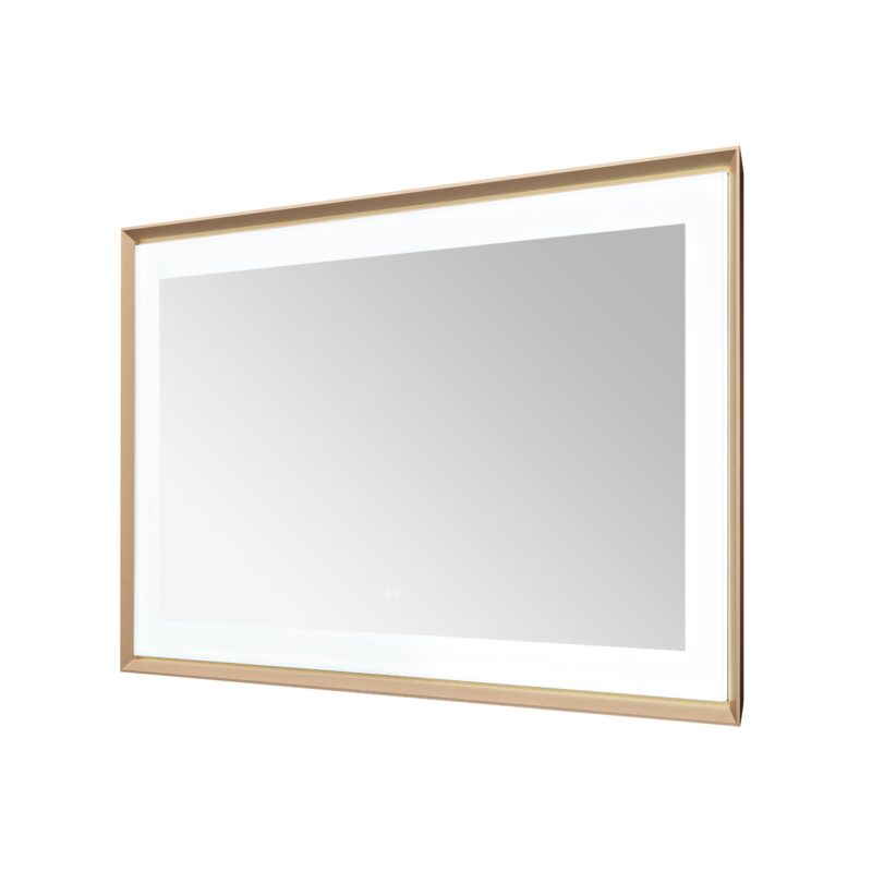  AQUADOM Madison 60"x36"x2.28" LED Lighted Framed Mirror for Bathrooms with Defogger, Dimmer, Touch Control, 3 Color Lighting in Brushed Gold