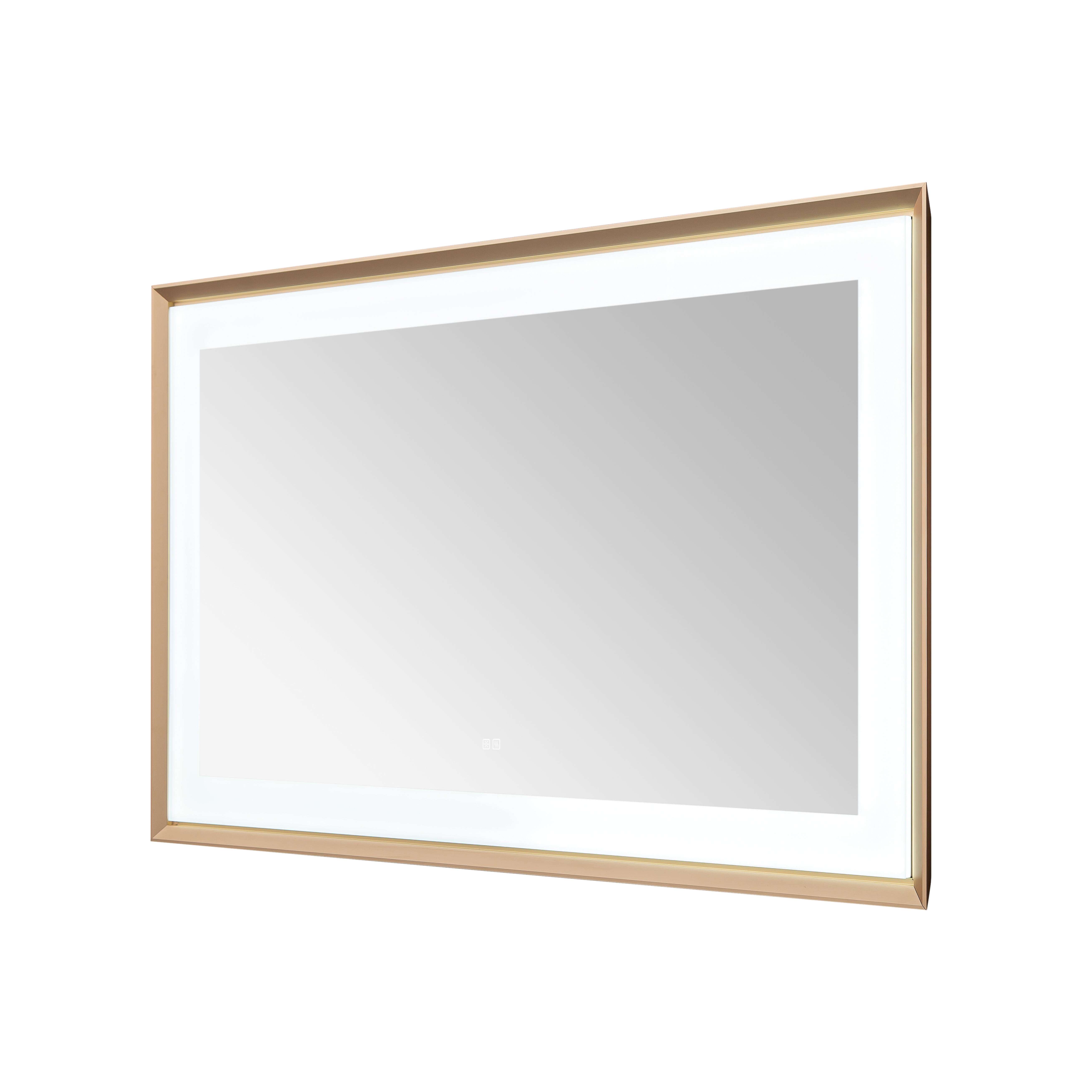AQUADOM Madison 60"x36"x2.28" LED Lighted Framed Mirror for Bathrooms with Defogger, Dimmer, Touch Control, 3 Color Lighting in Brushed Gold  AQUADOM Madison 60"x36"x2.28" LED Lighted Framed Mirror for Bathrooms with Defogger, Dimmer, Touch Control, 3 Color Lighting in Brushed Gold