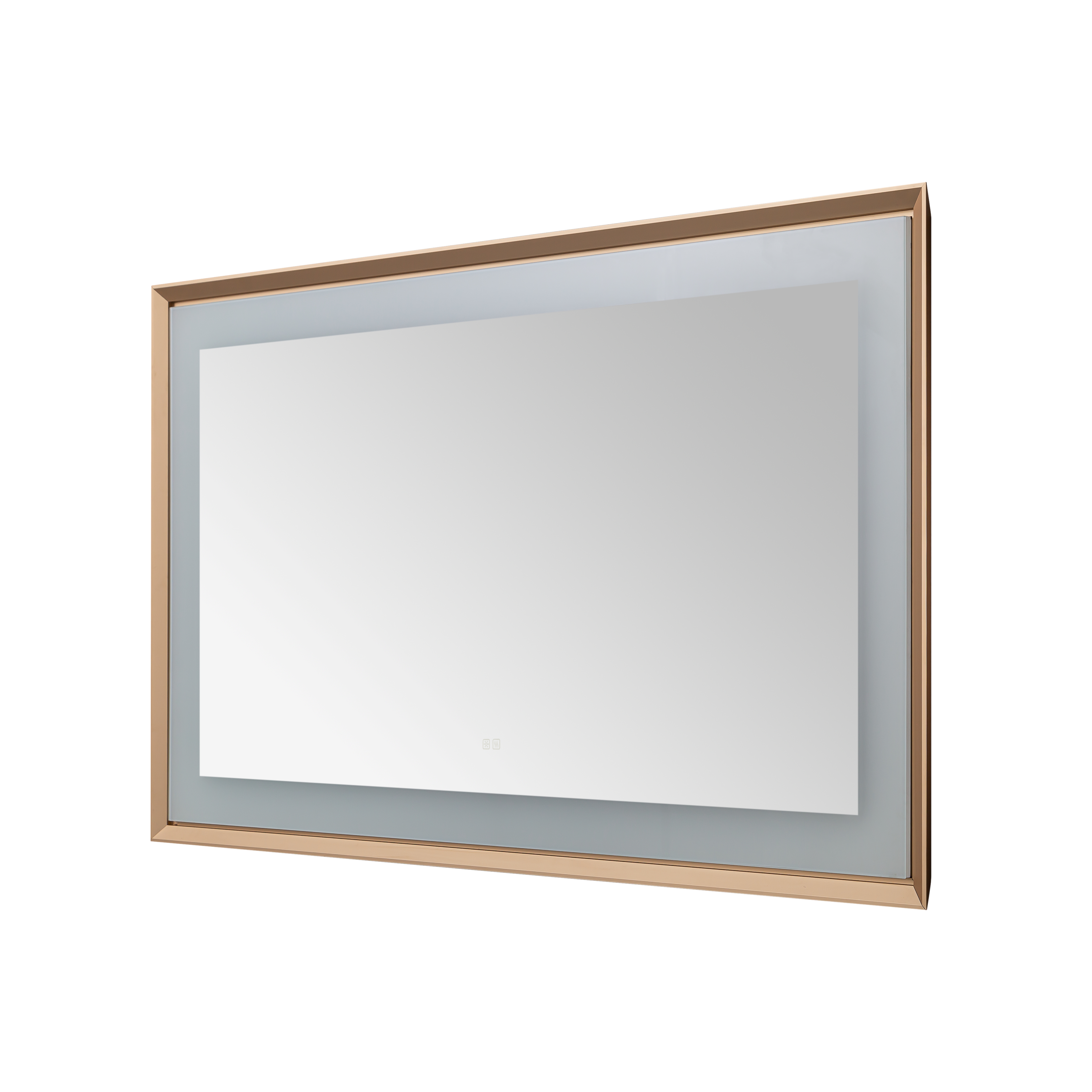 AQUADOM Madison 60"x36"x2.28" LED Lighted Framed Mirror for Bathrooms with Defogger, Dimmer, Touch Control, 3 Color Lighting in Brushed Gold  AQUADOM Madison 60"x36"x2.28" LED Lighted Framed Mirror for Bathrooms with Defogger, Dimmer, Touch Control, 3 Color Lighting in Brushed Gold