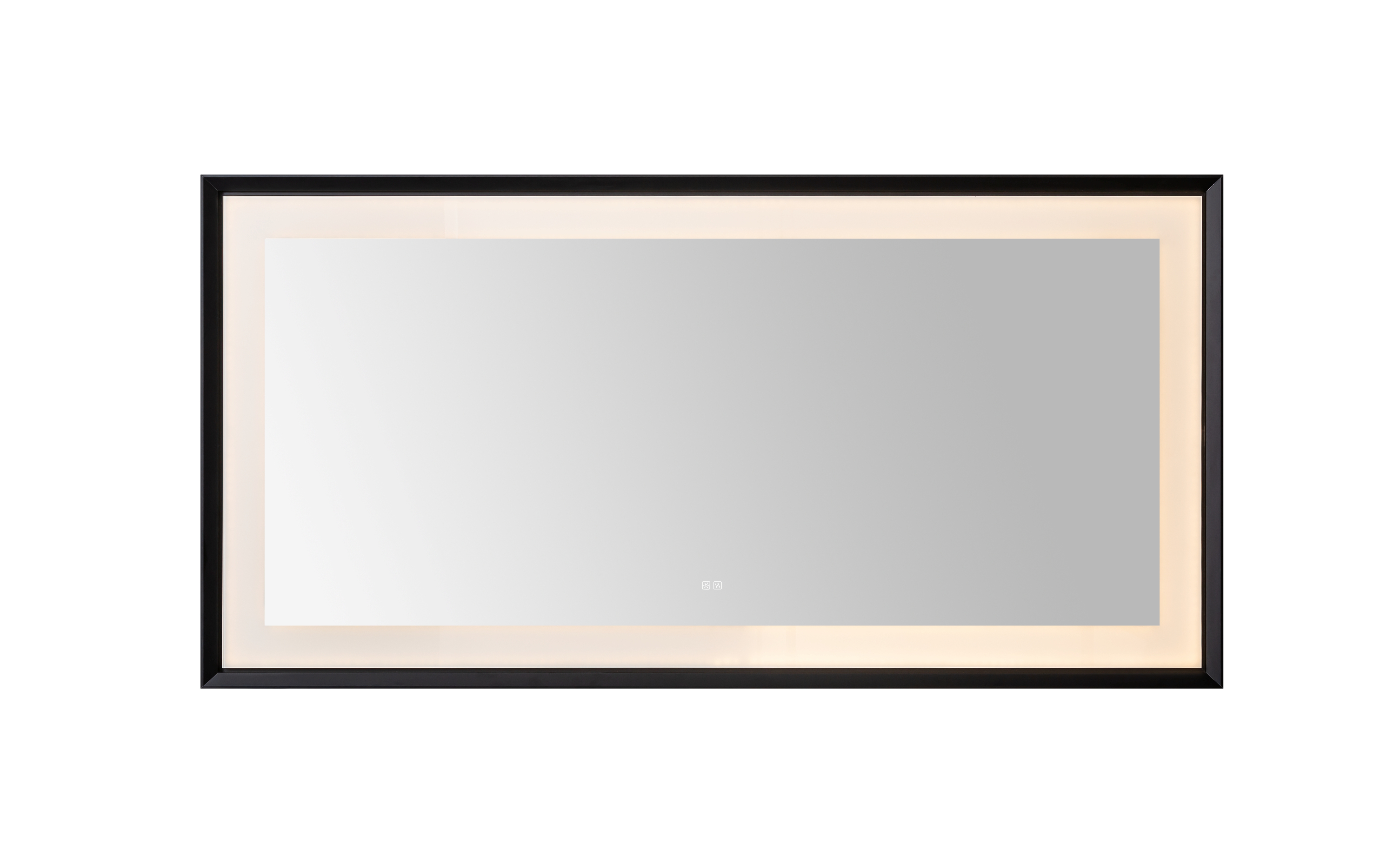 AQUADOM Madison 72"x36"x2.28" LED Lighted Framed Mirror for Bathrooms with Defogger, Dimmer, Touch Control, 3 Color Lighting in Matte Black  AQUADOM Madison 72"x36"x2.28" LED Lighted Framed Mirror for Bathrooms with Defogger, Dimmer, Touch Control, 3 Color Lighting in Matte Black