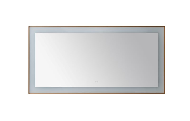  AQUADOM Lexington 72"x36"x2.28" LED Lighted Framed Mirror for Bathrooms with Defogger, Dimmer, Touch Control, 3 Color Lighting in Brushed Gold