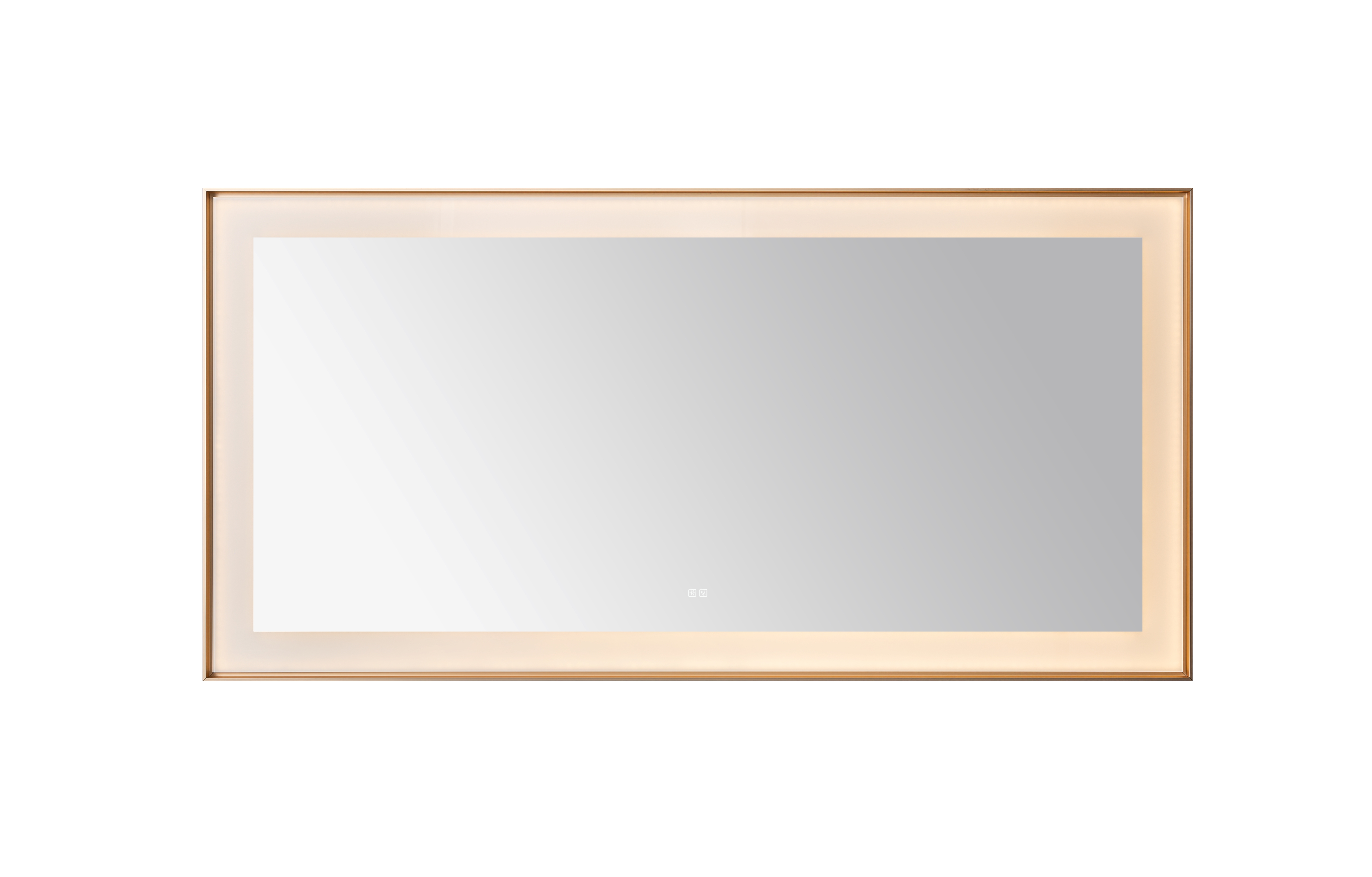 AQUADOM Lexington 72"x36"x2.28" LED Lighted Framed Mirror for Bathrooms with Defogger, Dimmer, Touch Control, 3 Color Lighting in Brushed Gold  AQUADOM Lexington 72"x36"x2.28" LED Lighted Framed Mirror for Bathrooms with Defogger, Dimmer, Touch Control, 3 Color Lighting in Brushed Gold