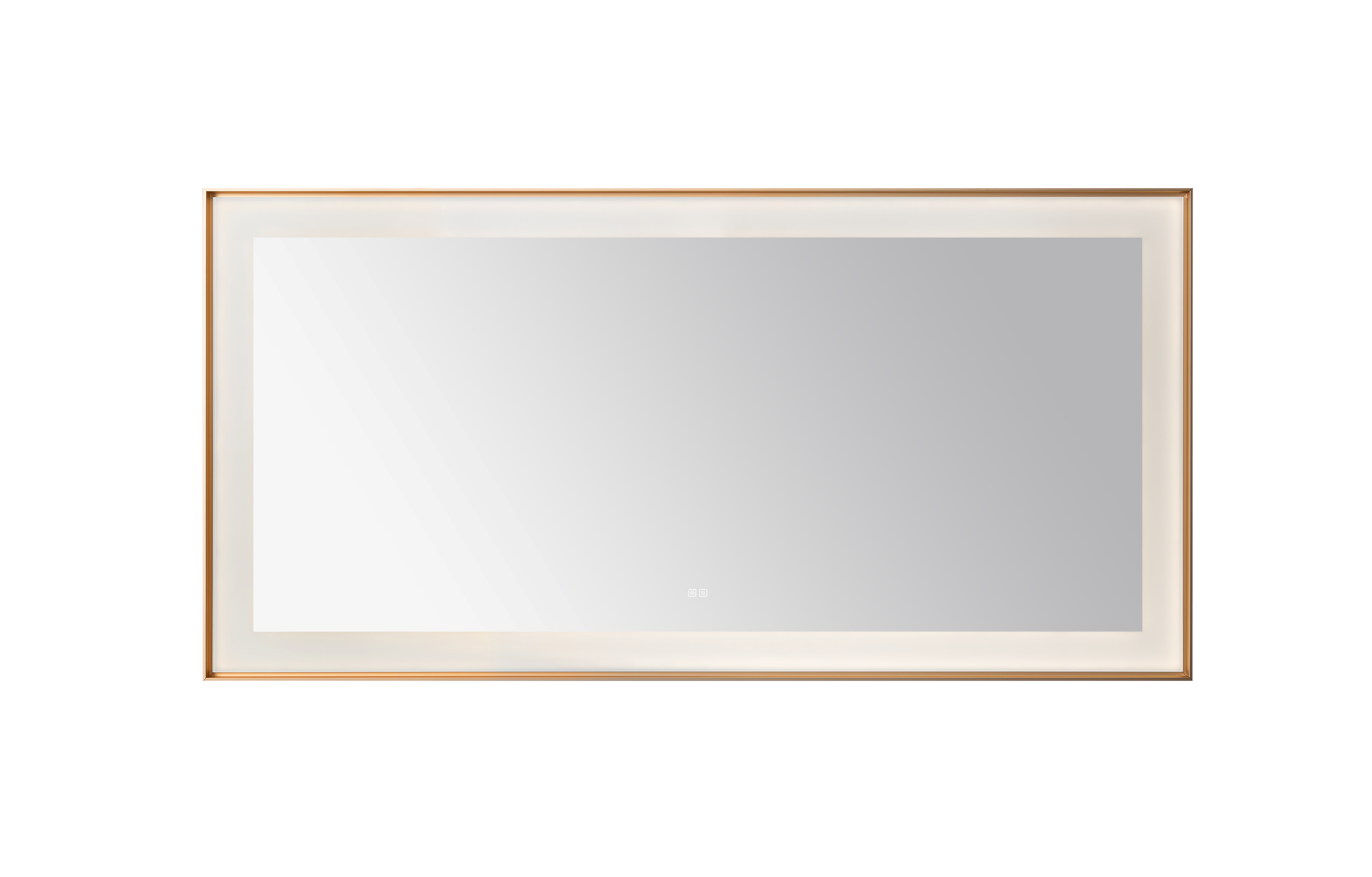 AQUADOM Lexington 72"x36"x2.28" LED Lighted Framed Mirror for Bathrooms with Defogger, Dimmer, Touch Control, 3 Color Lighting in Brushed Gold  AQUADOM Lexington 72"x36"x2.28" LED Lighted Framed Mirror for Bathrooms with Defogger, Dimmer, Touch Control, 3 Color Lighting in Brushed Gold