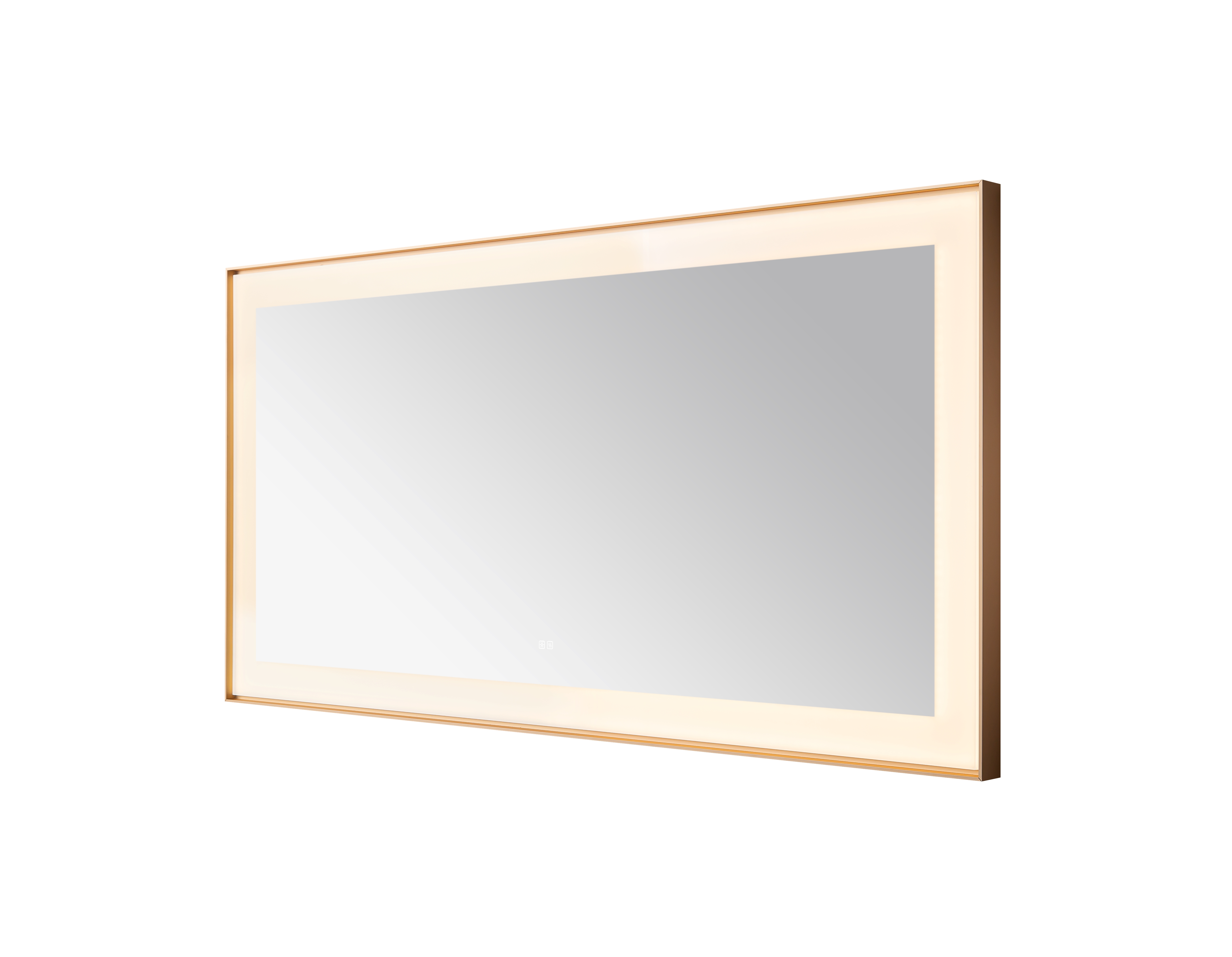 AQUADOM Lexington 72"x36"x2.28" LED Lighted Framed Mirror for Bathrooms with Defogger, Dimmer, Touch Control, 3 Color Lighting in Brushed Gold  AQUADOM Lexington 72"x36"x2.28" LED Lighted Framed Mirror for Bathrooms with Defogger, Dimmer, Touch Control, 3 Color Lighting in Brushed Gold