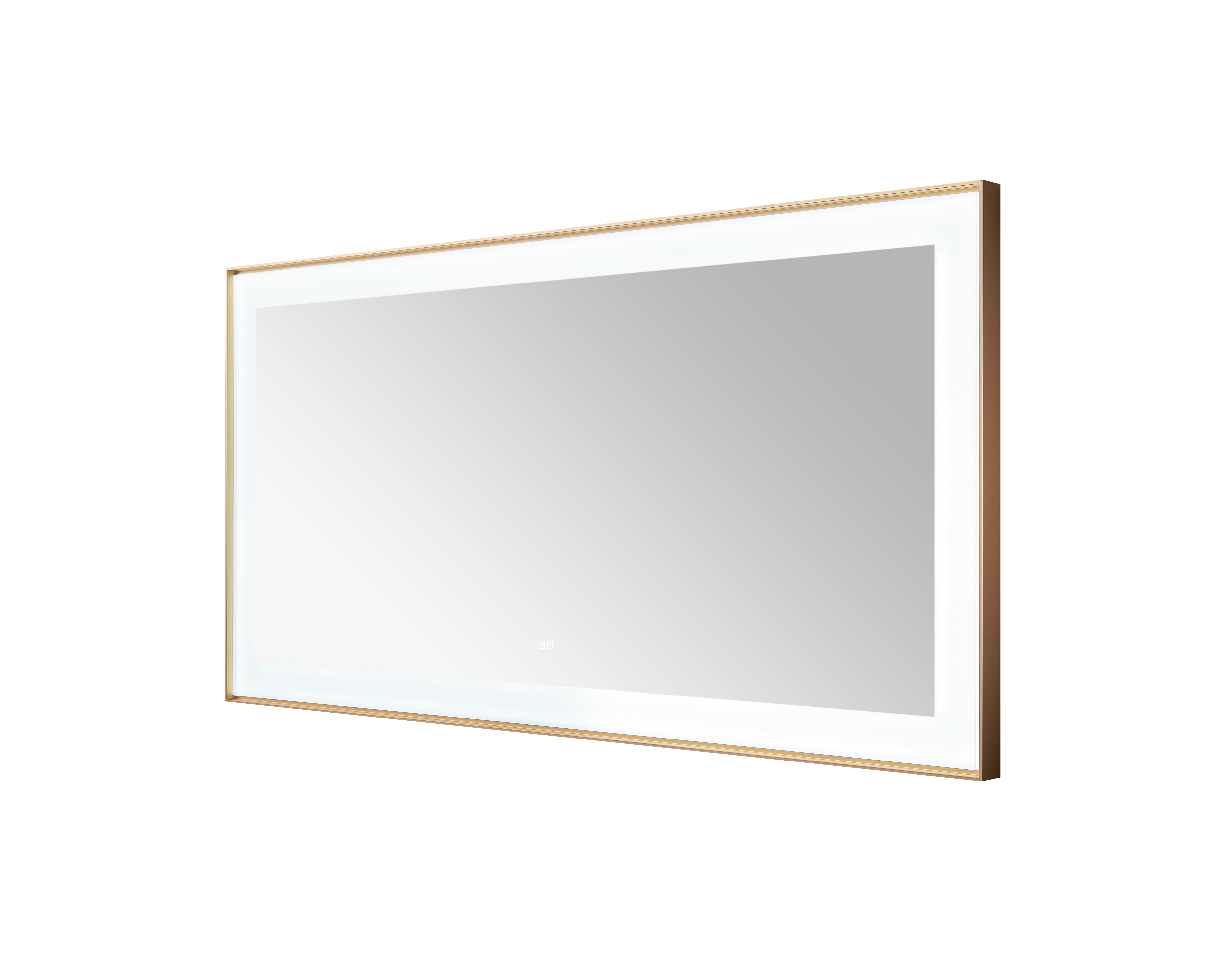 AQUADOM Lexington 72"x36"x2.28" LED Lighted Framed Mirror for Bathrooms with Defogger, Dimmer, Touch Control, 3 Color Lighting in Brushed Gold  AQUADOM Lexington 72"x36"x2.28" LED Lighted Framed Mirror for Bathrooms with Defogger, Dimmer, Touch Control, 3 Color Lighting in Brushed Gold